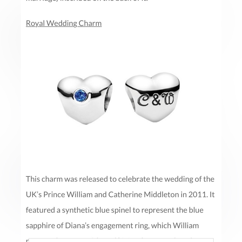 Authentic Pandora Rare Royal Wedding Charm 2011 Limited Edition